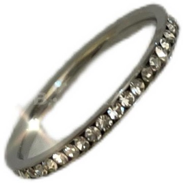 OKAY X 閃閃捷克水鉆小巧簡約設計鈦鋼指環百搭關節指環尾戒細圈