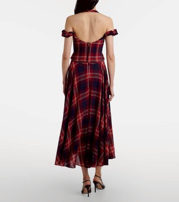 Vivienne Westwood Chichi draped plaid midi dress