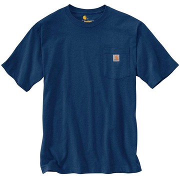 CARHARTT 美版 K87 413 POCKET TEE 6.75oz 重磅口袋 短T (413 雪花深藍)