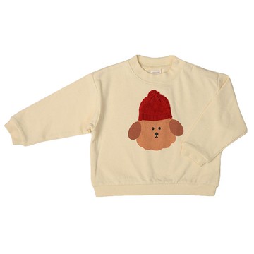 akachan honpo - 長袖休閒上衣-針織 圖案-象牙白色