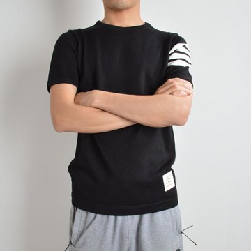 撤柜高品質男士打底針織衫套頭短袖圓領T恤上衣