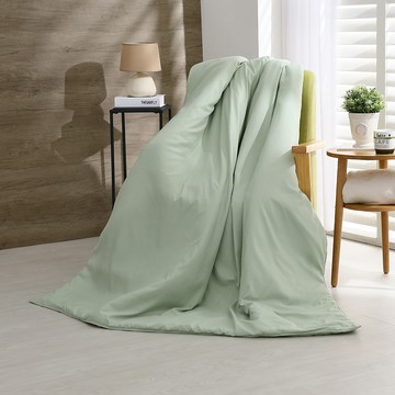Ishur 伊舒爾 素色柔絲棉 鋪棉涼被  單人  蘋果綠