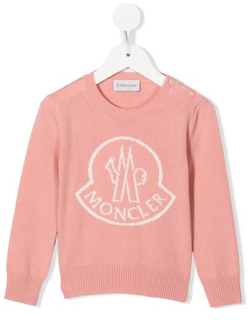 MONCLER KIDS logo intarsia wool and cashmere pullover Girl