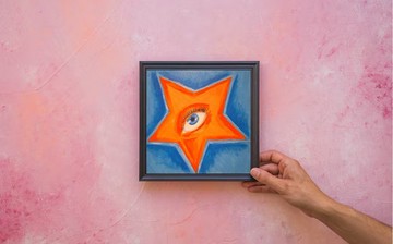 牆面裝飾畫 帶眼睛的星星 現代藝術壓克力