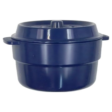 TAKENAKA COCOPOT系列 可微波圓形雙層分隔保鮮盒  藍色  1個