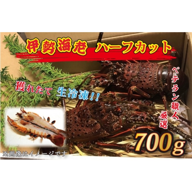 生冷凍 伊勢海老 ハーフカット 700g 冷凍 国産 伊勢エビ イセエビ