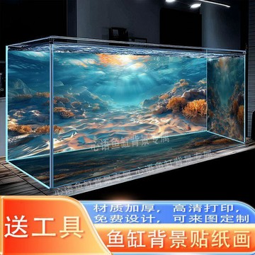 熱銷新品🐟️水族背景圖 魚缸背景貼 3D 立體魚缸背景 水族專用 背景貼紙 靜電魚缸貼紙  新款魚缸背景貼紙5d立體畫