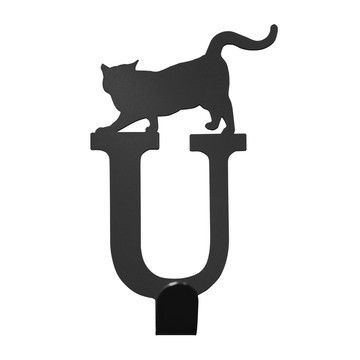 OPUS 壁飾免釘無痕掛勾《當貓咪遇上字母U》經典黑