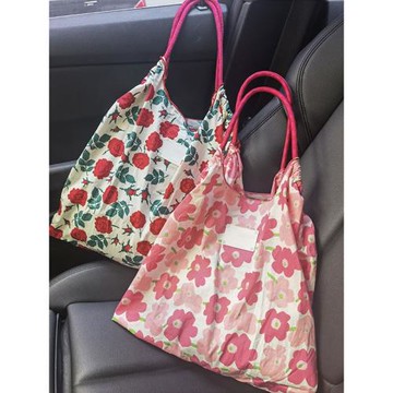 HURIDOM白鹿同款碎花包包無重力布袋大容量折帆布包渡假風沙灘包