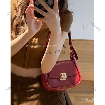 🎇免運特價✨今年流行紅色包包女2024新款時尚複古腋下包高級感百搭單肩斜挎包#免運