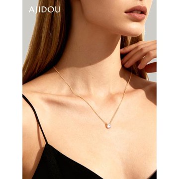 AJIDOU阿吉豆項鏈女鼻屎鉆吊墜輕奢時尚頸鏈氣質精致鎖骨鏈首飾品