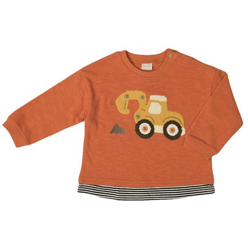 akachan honpo - 長袖休閒上衣-凸毛繡-紅色