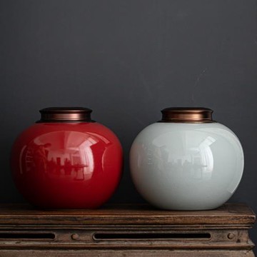 琛森 茶葉罐陶瓷大號2斤裝家用精品高檔密封罐紅茶普洱防潮儲存罐