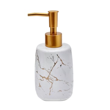 大理石花紋陶瓷洗手乳瓶 白色  1個