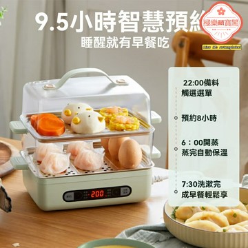 【定時預約】電蒸鍋 煮蛋器 蒸蛋器 蒸籠 不鏽鋼多層 家用早餐機 智能斷電 快速蒸煮 宿舍懶人必備