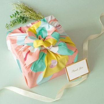 京都風呂敷包巾-姬 二巾-山茶花(鮭魚粉)