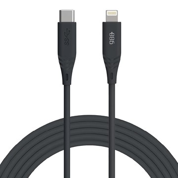 886 極野家 極Sense USB-C to Lightning Cable PD 2.0 快充充電線 1.8M 480Mbps高速傳輸 三年保固  迷霧灰  1個