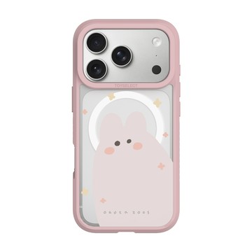 【插畫家聯名】來點動物莓粉兔極光霧透MagSafe iPhone手機殼
