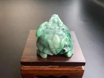 天然A貨緬甸玉翡翠桌上型小擺件 龍龜 防小人 鎮小人