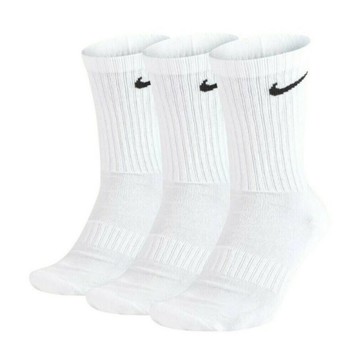 NIKE 長襪 EVERYDAY CUSHION 白 黑勾 毛巾底 三雙一組 高筒襪 SX7664-100