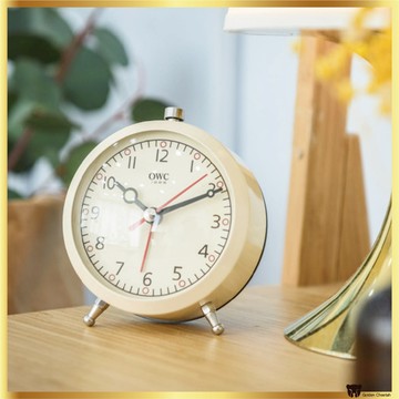 OWC 金屬復古鬧鐘象牙色 | 靜音石英復古風格時鐘