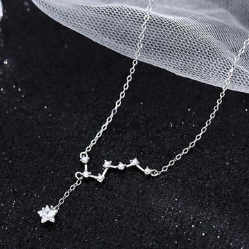 RJ New York 北斗七星閃耀碎鑽流蘇鎖骨項鍊(銀色)