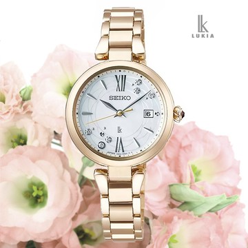 SEIKO 精工 LUKIA日本花店聯名 太陽能電波洋桔梗花淑女錶 SSQW084J/1B32-0BK0G