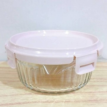 (10%蝦幣回饋/免運) Wavelock 啵啵盒耐熱玻璃保鮮盒圓形 620ml (粉色)