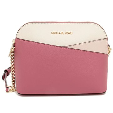 MICHAEL KORS - 拼接皮革斜背包 (粉色撞色)