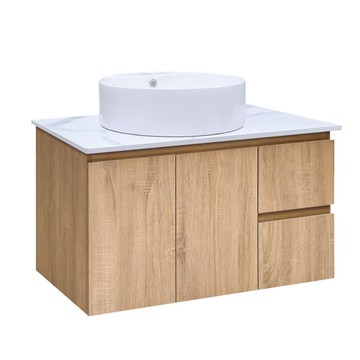 PV2577-K30/8023/2318-12迪恩木紋+羅丹陶瓷面盆置物櫃80cm