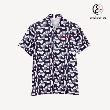 【and per se】男款淺灰色防護吸汗設計活潑成熟伸展POLO衫 DGU2J960