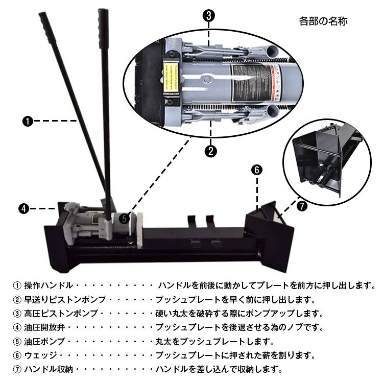 薪割り機 12t 手動 油圧式 直径160mmまで対応 タイヤ キャスター 強力 小型 家庭用 ログ スプリッター 薪ストーブ 暖炉 焚き火 キャンプ アウトドア ny557