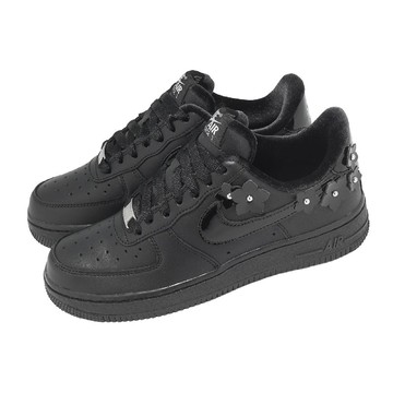 NIKE 休閒鞋 Wmns Air Force 1 07 女鞋 黑 皮革 小花 AF1 IR8637-001