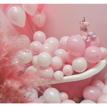 新年情人節布置結婚生日派對裝飾10寸仿美嫩粉玫粉白系乳膠氣球套