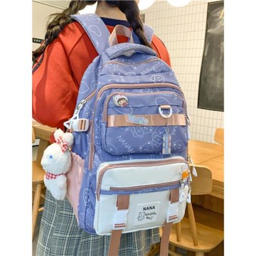 書包女初中生韓版大容量印花可愛中學生背包高中大學生校園雙肩包