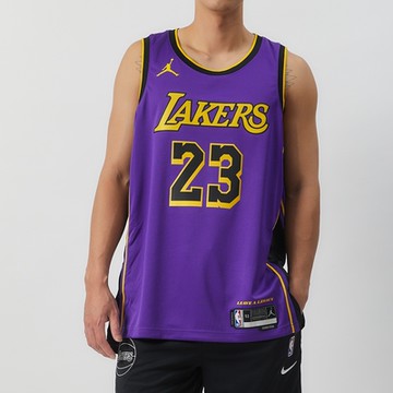 Nike LAL MNK DF SWGMN JSY STM 22 NBA 男款 紫色 湖人 背心 DO9530-508