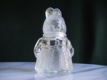 【老時光 OLD-TIME】早期二手台灣製玻璃兔糖果罐香料罐