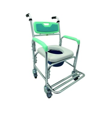 來而康 鋁合金 便盆椅 FZK-4301 附輪固定 硬背 不可收合 便椅 便器椅 馬桶椅 附輪便椅 FZK4301