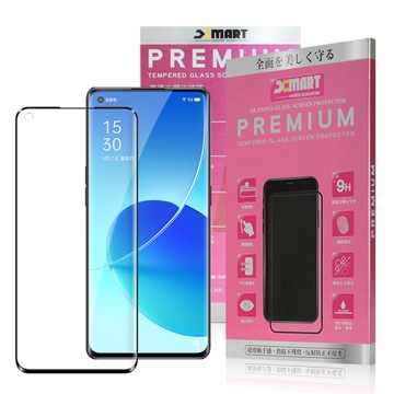 Xmart for OPPO Reno 6 超透滿版 2.5D鋼化玻璃貼-黑