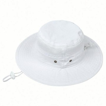 兒童款 抗UV親子遮陽帽 遮脖  白漁夫  S(46~50cm)