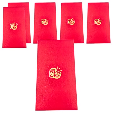 bebehome 春節吉祥燙金紅包袋 加厚銅板紙 9x17公分  6個