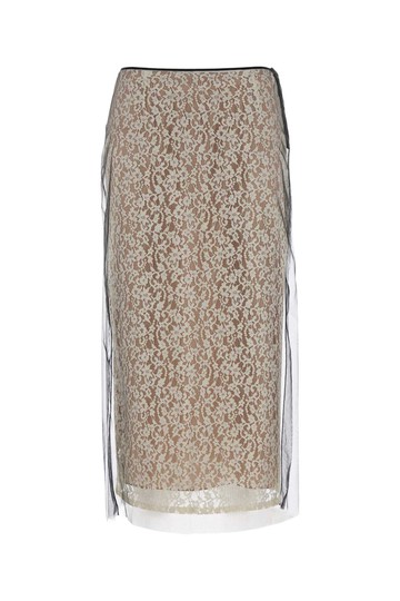 Fendi Lace Mesh Midi Skirt
