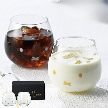 現貨 可愛米菲兔Miffy不倒翁透明玻璃對杯組 320mL 日本製 對杯 玻璃杯 情侶禮物 兒童水杯 可愛杯子 日本進口