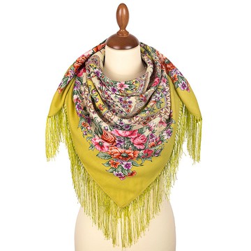 正品 Павлово Посад 俄羅斯披肩 絲巾 柔軟 100% 羊毛 89x89 公分 1874-10