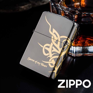 ZIPPO 心中的秘密(黑冰金)防風打火機 韓國設計 官方正版 現貨 限量 禮物 送禮 終身保固 ZA-1-31A