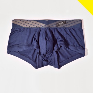 【零碼 M 】▶低腰◀四角褲-都市權貴-藍【超細纖維】