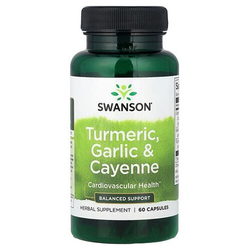 Swanson Vitamins, 姜黃、大蒜和辣椒，500 毫克，60 粒膠囊