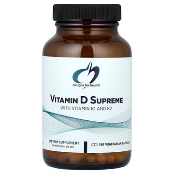 Designs For Health, 高級維生素 D，含維生素 K1 和 K2，180 粒素食膠囊