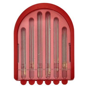 Clover 可樂牌 6種手縫針組合針盒 CL13-212 紅色 12支  1組  63 x 95 x 7mm