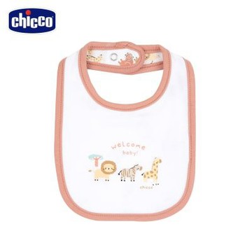 chicco官方直營-精選可愛動物園-滾邊印圖圍兜